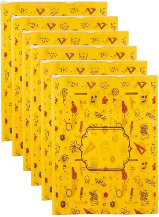 3A B4-17334 Fabric B4 Binder 30 * 38 cm with Tractor Zipper 6 Pieces - Yellow